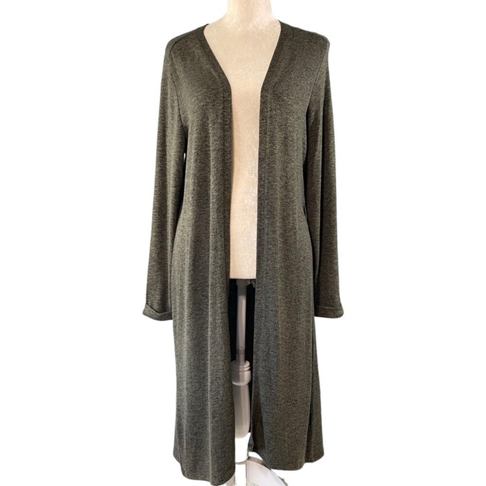 Soft Surroundings Soft Knit Duster Cardigan Green Size Medium